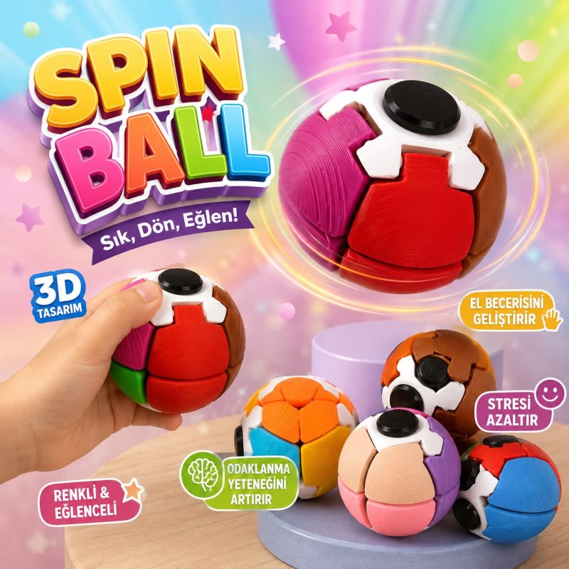Renkli 3D Spin Ball dönen beceri topu çocuk oyuncağı